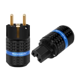 Monosaudio E102G/F102G Pure Copper 24k Gold Plated European Power Connector IEC Plug Connector Power Plug