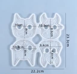 Transparent Silicone Mould Resin Decorative Craft DIY Christmas Owl Cat Pendant Self-defense Keychain Mold Epoxy Resin Molds for