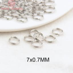 (3668) 50PCS 5x0.7MM 7x0.7MM 24K Gold Color Plated Brass Double Loop Jump Rings Split Rings High Quality Jewelry Accessories