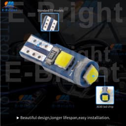 10PCS T5 W3W PCB 3030 3 Led Car Dashboard Bulbs Warming Instrument Lights Indicator 12V DC White Ice Blue Red Green Amber Pink