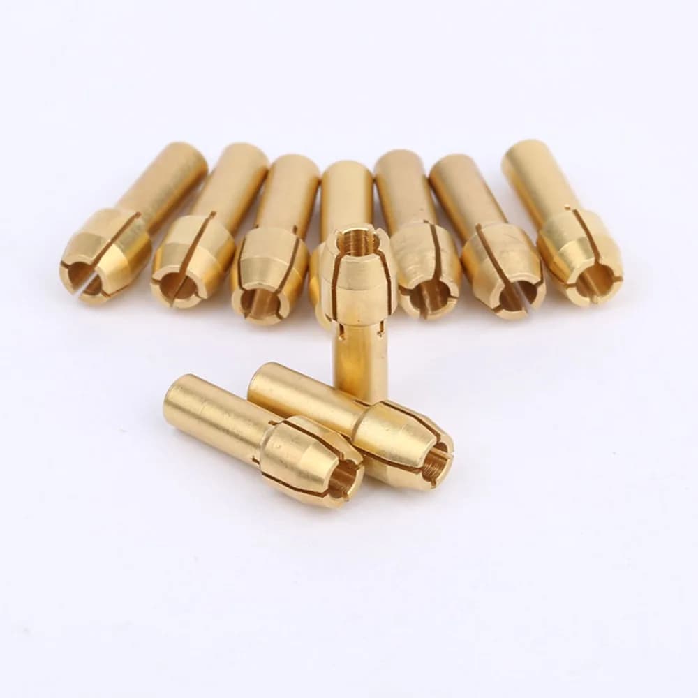 10pcs/set Mini Drill Chucks Adapter for DREMEL Brass Collect 3.2mm/1/8" for Rotary Power Tool Accessories hold 2.9-3.2mm shank