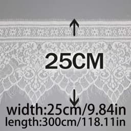 (3 Meters/Lot) 25cm White Eyelash Lace Ribbon Clothing Accessories Lace Material Handmade DIY Trimming Fabric