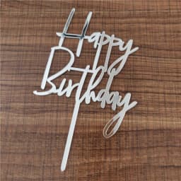 Promotional Happy Birthday Cake Topper Acrylic Gold Mirror Cupcake Topper For Kids Birthday Party Cake Decorations Baby Shower