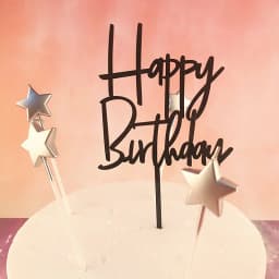 Promotional Happy Birthday Cake Topper Acrylic Gold Mirror Cupcake Topper For Kids Birthday Party Cake Decorations Baby Shower