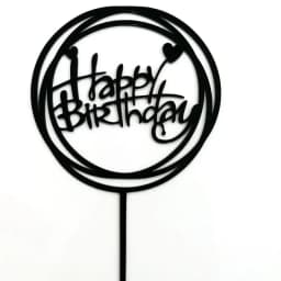 Promotional Happy Birthday Cake Topper Acrylic Gold Mirror Cupcake Topper For Kids Birthday Party Cake Decorations Baby Shower