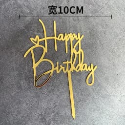 Promotional Happy Birthday Cake Topper Acrylic Gold Mirror Cupcake Topper For Kids Birthday Party Cake Decorations Baby Shower