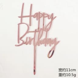 Promotional Happy Birthday Cake Topper Acrylic Gold Mirror Cupcake Topper For Kids Birthday Party Cake Decorations Baby Shower
