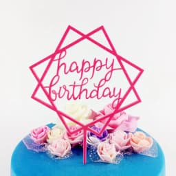 Promotional Happy Birthday Cake Topper Acrylic Gold Mirror Cupcake Topper For Kids Birthday Party Cake Decorations Baby Shower