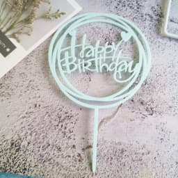 Promotional Happy Birthday Cake Topper Acrylic Gold Mirror Cupcake Topper For Kids Birthday Party Cake Decorations Baby Shower