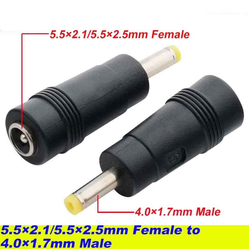 COMPSON 1pcs 5.5 x 2.1/5.5×2.5mm Female to 4.0 x 1.7mm Male DC Connector Power Adapter 5.5 x2.1/5.5×2.5 to 4.0 x 1.7