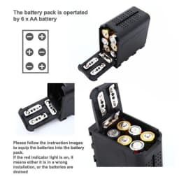BB-6 Falcon Eyes 6Pcs AA Battery Container Case Replace NP-F970 NP F970 NPF970 Fit LED VIDEO LIGHT Lamp Monitor Panel