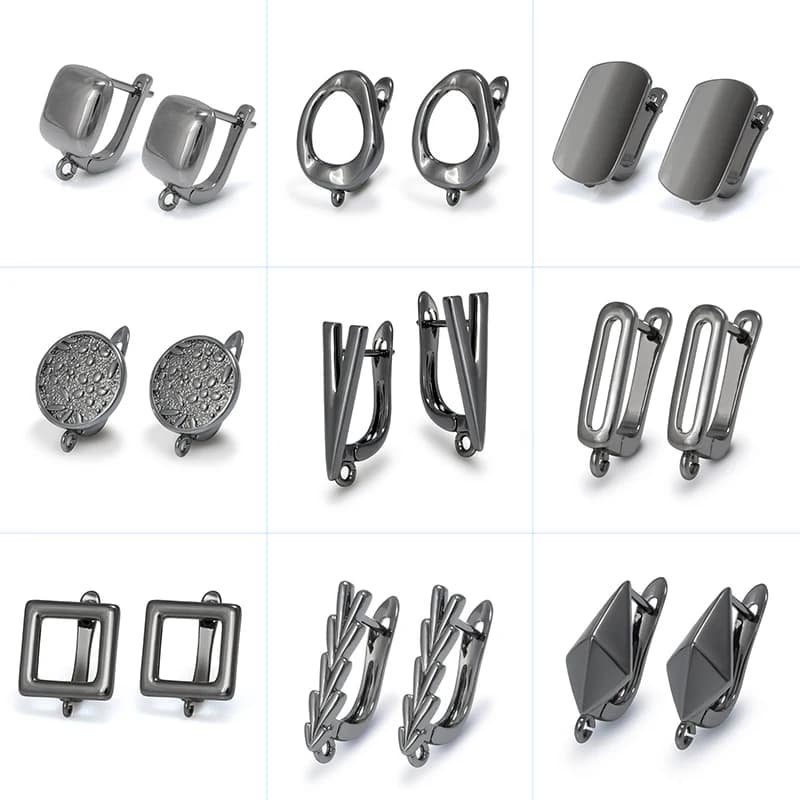 NEW Black Brass Women Earrings Hooks Earring Accessories for Dangle Earring Jewelry Marking Wholesale