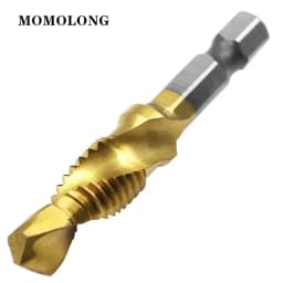 M3 M4 M5 M6 M8 M10 Tap Drill Bits 1/4 Hex Shank Machine Hand Taps Titanium Coated HSS Drilling Tap Bits Thread Screw Tools