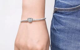 Big Sale Original 925 Sterling Silver Snake Chain Bracelet Bangle Secure Heart Clasp Beads Charm Bracelets for Women DIY Jewelry