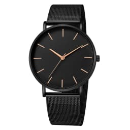 Fashion Mens Watches Ultra Thin Quartz Watch Men Casual Slim Mesh Steel Waterproof Sport Watch Black Relogio Masculino