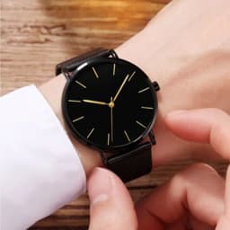 Fashion Mens Watches Ultra Thin Quartz Watch Men Casual Slim Mesh Steel Waterproof Sport Watch Black Relogio Masculino