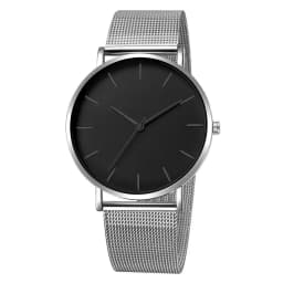 Fashion Mens Watches Ultra Thin Quartz Watch Men Casual Slim Mesh Steel Waterproof Sport Watch Black Relogio Masculino