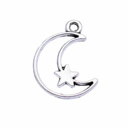 WYSIWYG 20pcs 16x14mm Trendy 6 Colors Hollow Moon Stars Charms Pendant For Jewelry Making DIY Jewelry Findings