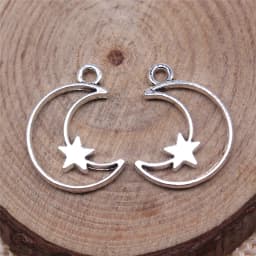 WYSIWYG 20pcs 16x14mm Trendy 6 Colors Hollow Moon Stars Charms Pendant For Jewelry Making DIY Jewelry Findings