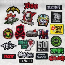 Adhesive embroidered cloth with A218 skeleton ghost Rose Rose rock punk band badge dress patch Decal