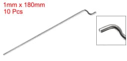 10pcs 1mm Diameter 80/180/300/400mm Total Length Steel Z Pull/Push Rods Parts Tools for RC Airplane Plane Boat Replacement