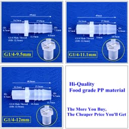 5~200pcs G1/8 1/4 Thread To 2.8~12mm PP Pagoda Direct Connector Aquarium Tank Air Pump Adapter Irrigation System Pipe Hose Joint