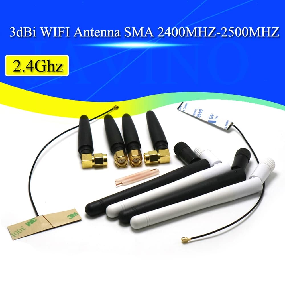 2-20PCS 2.4Ghz 3dbi WIFI Antenna 2.4G RP SMA Male Universal Antennas Amplifier WLAN Router Antenne Booster 2400-2500mhz