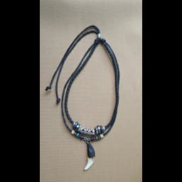 Men's Charm Choker Wolf Tooth Pendant Genuine Leather Alloy Necklace Retro Ethnic Style