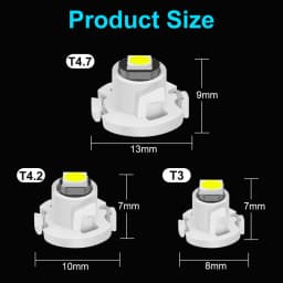 10pcs T3 T4.2 T4.7 Led Bulb Super Bright 3030 Chips Car Board Instrument Panel Lamp Auto Dashboard Warming Instrument Lamp 6000K