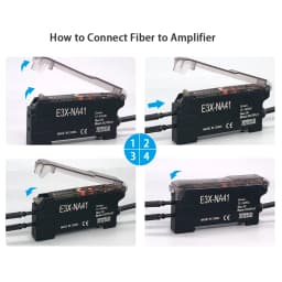 Cloweit Fiber Optic Photoelectric Amplifer Sensor Din Rail Mount for Diffuse Through Beam M3 M4 Fiber Optics E3X-NA11 E3X-NA41