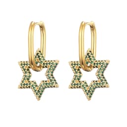 LOVBEAFAS New Star Round Stainless Steel Hoop Earrings For Women Cubic Zirconia Geometric Gold Color Wedding Elegant Jewelry