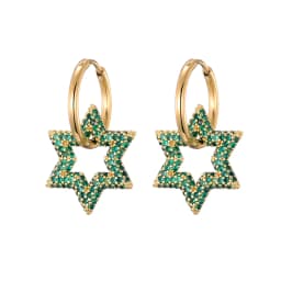 LOVBEAFAS New Star Round Stainless Steel Hoop Earrings For Women Cubic Zirconia Geometric Gold Color Wedding Elegant Jewelry