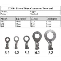 20/50/100pcs DJ431 A3.2 A4.2 A5.2 B4.2 B6.2 8.2 Wire End Lug Terminal O Ring Bare Copper Cold Press Circular Splice Crimp