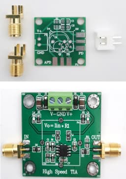 TIA Photoelectric I-V Module, High Speed JFET Input Transimpedance Amplifier DIY Kit, for APD PIN Detector, OPA657/AD825/OPA847