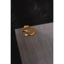 Yhpup New Design Embrace Ring Stainless Steel Jewelry Women 18 K Plated Metal Texture Gold Occident Accessories кольцо женское