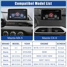CarPlay and Android Auto USB Media Hub Retrofit Kit for Mazda, Support Mazda 3/6/CX5/CX3/CX9-TK78 66 9U0C K1414 C922 V6 605A