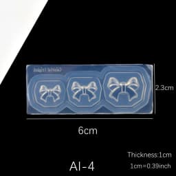 SNASAN Cute Butterfly Bow Bear Silicone Mould Nail Art Earrings DIY Tool UV Epoxy Resin Box Silicone Mold