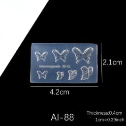 SNASAN Cute Butterfly Bow Bear Silicone Mould Nail Art Earrings DIY Tool UV Epoxy Resin Box Silicone Mold