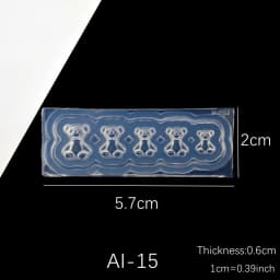 SNASAN Cute Butterfly Bow Bear Silicone Mould Nail Art Earrings DIY Tool UV Epoxy Resin Box Silicone Mold