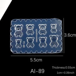 SNASAN Cute Butterfly Bow Bear Silicone Mould Nail Art Earrings DIY Tool UV Epoxy Resin Box Silicone Mold