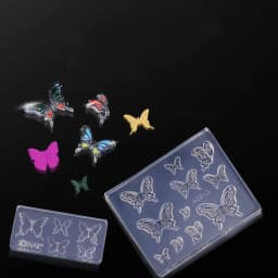 SNASAN Cute Butterfly Bow Bear Silicone Mould Nail Art Earrings DIY Tool UV Epoxy Resin Box Silicone Mold