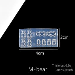 SNASAN Cute Butterfly Bow Bear Silicone Mould Nail Art Earrings DIY Tool UV Epoxy Resin Box Silicone Mold
