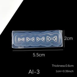 SNASAN Cute Butterfly Bow Bear Silicone Mould Nail Art Earrings DIY Tool UV Epoxy Resin Box Silicone Mold