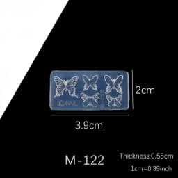 SNASAN Cute Butterfly Bow Bear Silicone Mould Nail Art Earrings DIY Tool UV Epoxy Resin Box Silicone Mold