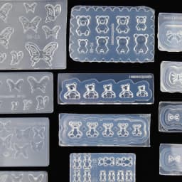 SNASAN Cute Butterfly Bow Bear Silicone Mould Nail Art Earrings DIY Tool UV Epoxy Resin Box Silicone Mold