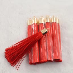 10/20pcs 28color 6cm Long Silk Tassel Brush Metal Caps Tassel Charms Pendant DIY Jewelry Making Jewelry Components Accessories