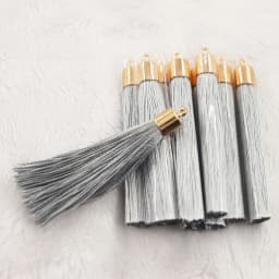 10/20pcs 28color 6cm Long Silk Tassel Brush Metal Caps Tassel Charms Pendant DIY Jewelry Making Jewelry Components Accessories