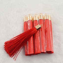 10/20pcs 28color 6cm Long Silk Tassel Brush Metal Caps Tassel Charms Pendant DIY Jewelry Making Jewelry Components Accessories
