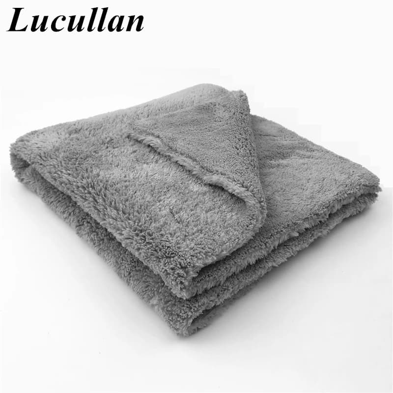 Lucullan 40x40cm 500GSM Super Soft Edgeless Microfiber Towel Car Care Polishing Buffing Finishes Light Gray Rags