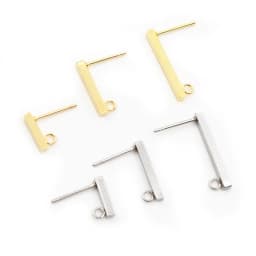 20pcs 10 15 20mm 316 Stainless Steel Earring Hooks Bar Tube Stud Earrings Ear Wires Connector DIY Jewelry Making Findings